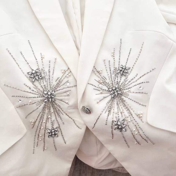 White House Black Market (White )Editor Blazer Jacket -Embellished - Picture 5 of 6